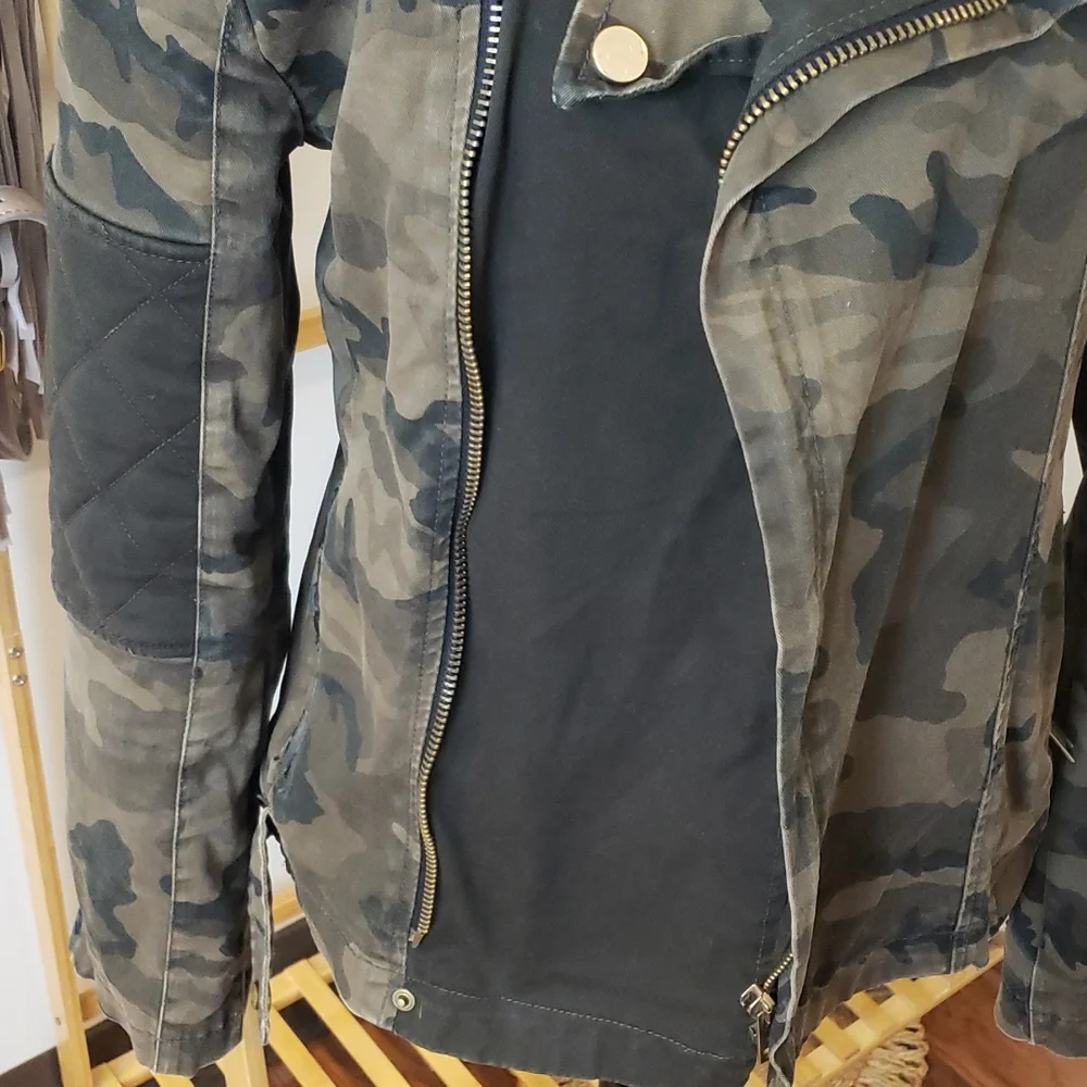 RARE  Zara Mens Camo Biker Couture Jacket Sz M - Picture 3 of 9